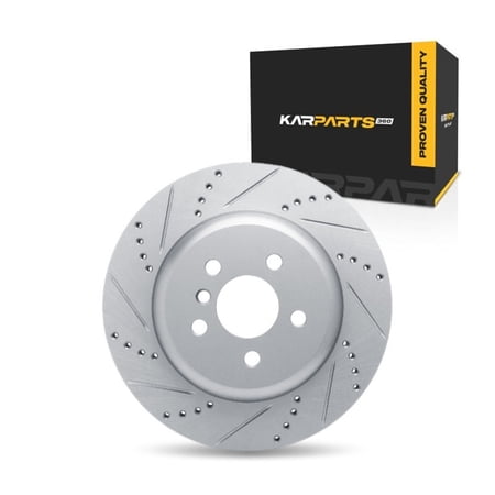 KarParts360 For BMW X3 2018-2024 Brake Rotor Rear, Passenger Side | Silver | 12.99 Inches Outside Diameter | 0.72 Inches Discard Thickness
