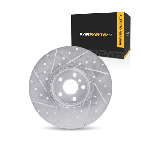KarParts360 For BMW iX 2022 23 24 25 2026 Brake Rotor Front, Passenger Side | Silver | 13.70 Inches Outside Diameter | 1.35 Inches Discard Thickness