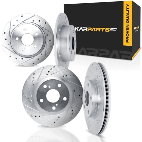 KarParts360 For Buick Envision/LaCrosse 2017 2018 2019 Brake Rotors Front and Rear | Silver