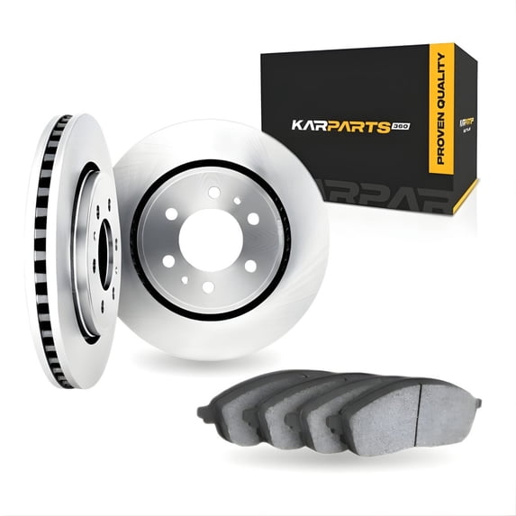KarParts360 For Cadillac Escalade 2015 16 17 18 19 2020 Brake Rotor Set Rear | Cast Iron | Excluded Calipers | Vented | Plain | 1-Piece Construction