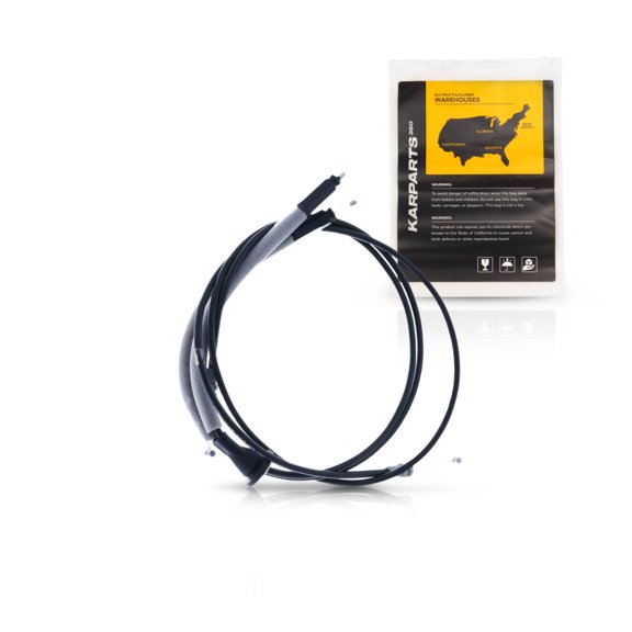 KarParts360 For Chevy Corvette 1990-1996 Hood Release Cable | Pair | Black | Plastic/Metal | Replacement For 10250486