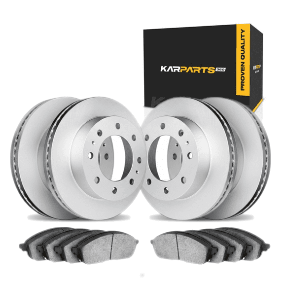 KarParts360 For Chevy Express 2500/3500/4500 2018 2019 2020 Brake Set | With Brake Pads | 5000 Advanced Series | Includes Hardware