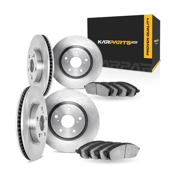 KarParts360 For Chevy Impala 2014-2020 Brake Rotor Set Front and Rear | Cast Iron | Excluded Calipers | Plain Rotor Style