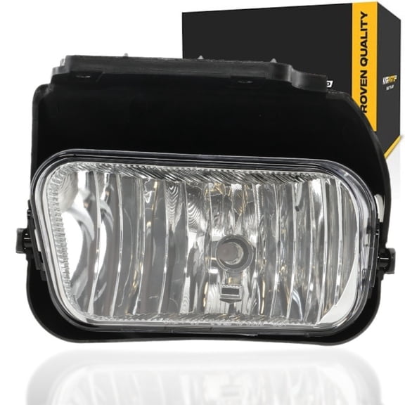 KarParts360 For Chevy Silverado 2500 HD 2004 2005 2006 Fog Light Driver Side | Front | With Bulbs | Replacement For GM2592150 | 15791433