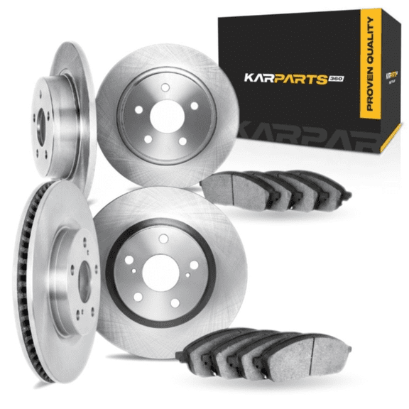 KarParts360 For Dodge Avenger 2012 2013 2014 Brake Rotor Set Front and Rear | Cast Iron | Excluded Calipers | 1-Piece Rotor Construction