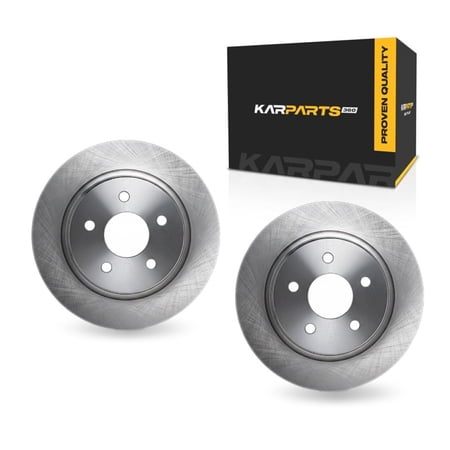 KarParts360 For Fiat 500L 2014 15 16 17 18 2019 Disc Brake Rotors | Rear | Set Of 2 | Cast Iron Material