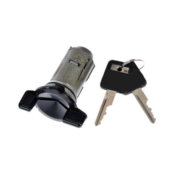 KarParts360 For GMC C6500 Topkick 1997 98 99 00 01 2002 Ignition Lock Cylinder Assembly | Black Housing | Steel | Plastic Housing | 2 Pieces Key | Replacement For 16627130, 26005043