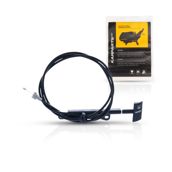 KarParts360 For Ford Mustang 1994-2004 Hood Release Cable | Black | Plastic/Metal | With Handle | Replacement For F4ZZ16916A