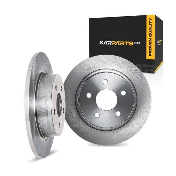 KarParts360 For Ford Mustang Mach-E 2021 22 23 24 2025 Brake Rotors Rear | Cast Iron | Rotors Only Design | 1-Piece Construction