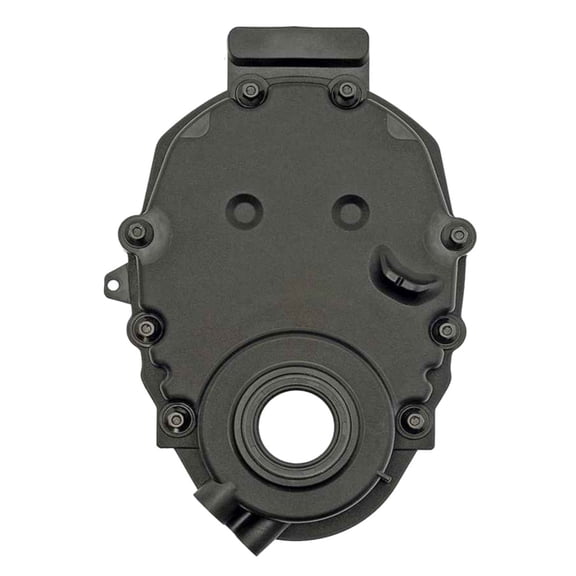 KarParts360 For GMC C2500/C3500/K2500/K3500 1996 97 98 99 2000 Timing Cover | Plastic Material | Black | Replacement For 12523972, 12523973