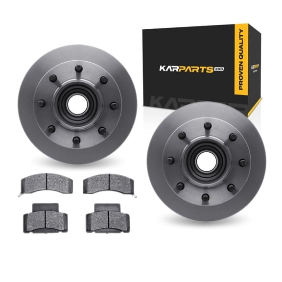 KarParts360 For GMC C3500 1995 96 97 98 99 2000 Brake Set Front | Cast Iron | Vented | Plain Style | 1-Piece Construction | Excluded Calipers