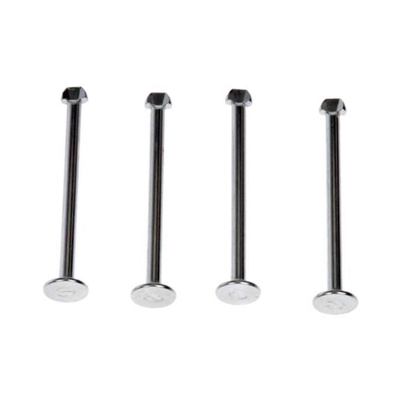 KarParts360 For GMC Sierra 3500 HD 2009 2010 Brake Spring Hold Down Pin | 4 Pieces | Steel Material | Gray | 0.127 Inches Diameter | Flanged End