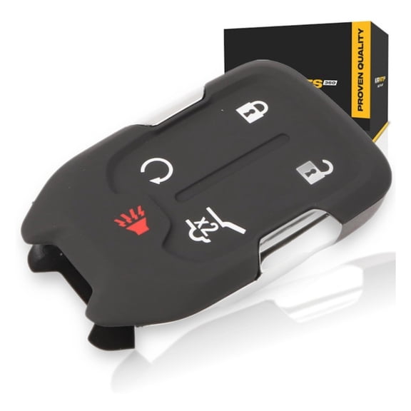 KarParts360 For GMC Terrain 2021 2022 2023 2024 Keyless Entry and Alarm System Remote Control Transmitter | Chrome | Black | 5 Button
