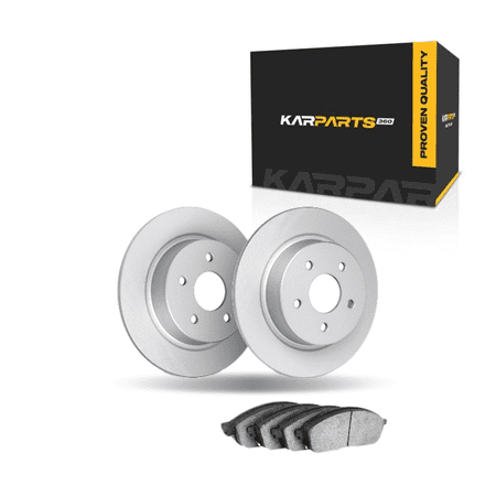 KarParts360 For Genesis G80 2018 2019 2020 Brake Rotor Set | Rear | Cast Iron Material | Vented Type | Plain Style | 5 Lug | With Brake Pads