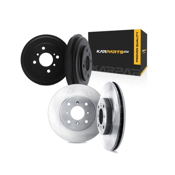 KarParts360 For Honda Civic del Sol 1993 94 95 96 1997 Brake Rotor Set Front And Rear | Cast Iron | Rotors Only Design | 1-Piece Construction