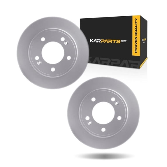 KarParts360 For Hyundai Elantra GT 2018 2019 2020 Brake Rotors Rear | Plain Rotor Style | 1-Piece Rotor Construction