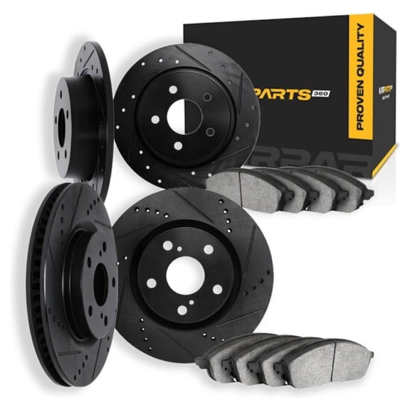 KarParts360 For Hyundai Sonata 2015 Brake Rotor Set | Black