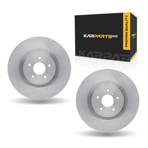KarParts360 For Infiniti G37 2008 09 10 11 12 2013 Brake Rotor Set Front | Cast Iron | Rotors Only Design | 1-Piece Construction