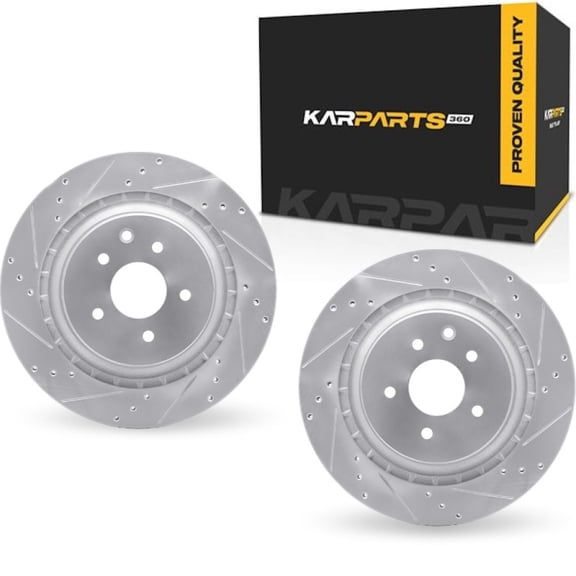 KarParts360 For Infiniti Q60 2014 2015 Brake Rotors | Silver
