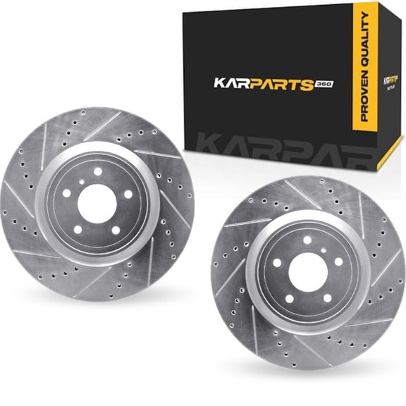 KarParts360 For Infiniti Q60 2014 2015 Brake Rotors | Vented Rotor | Silver
