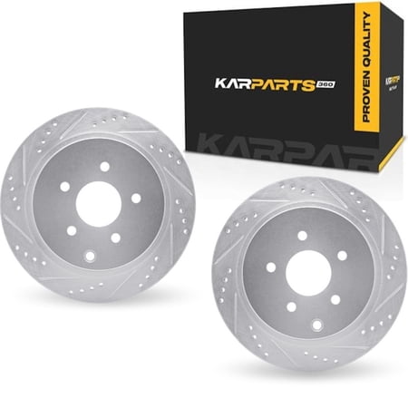 KarParts360 For Infiniti QX60 2014-2020 Brake Rotors Rear | Silver