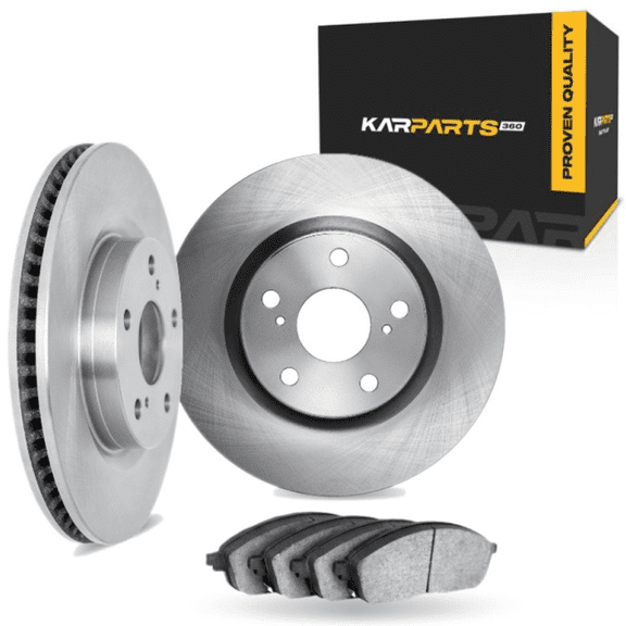 KarParts360 For Jaguar XE 2017 2018 2019 Brake Set | Rear | Cast Iron Rotor | Excluded Calipers | Plain Rotor Style