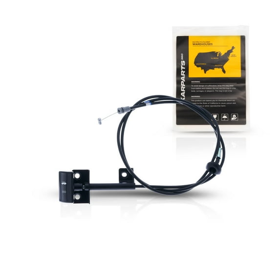 KarParts360 For Jeep Wagoneer 1990 Hood Release Cable | Texture Black | Plastic/Metal | With Handle | Replacement For 55026030