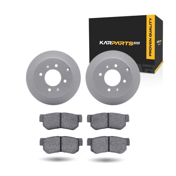 KarParts360 For Kia Optima 2003 2004 2005 Brake Set Rear | Cast Iron | Vented | Performance / Racing Driving Style | Plain Rotor Style | 5 Lugs
