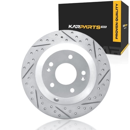 KarParts360 For Kia Sorento 2015 16 17 18 19 2020 Brake Rotor | Drilled and Slotted | 69 millimeters / 2.72 inches Center Hole Diameter