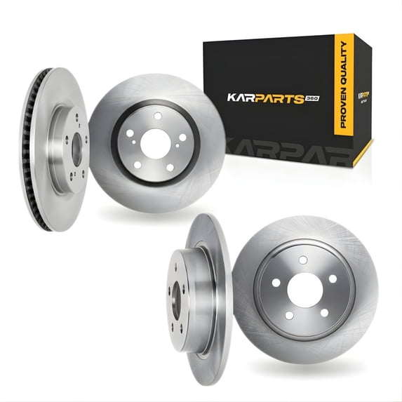 KarParts360 For Kia Soul 2012 2013 Disc Brake Rotors | Front and Rear | Set Of 4 | Cast Iron Material