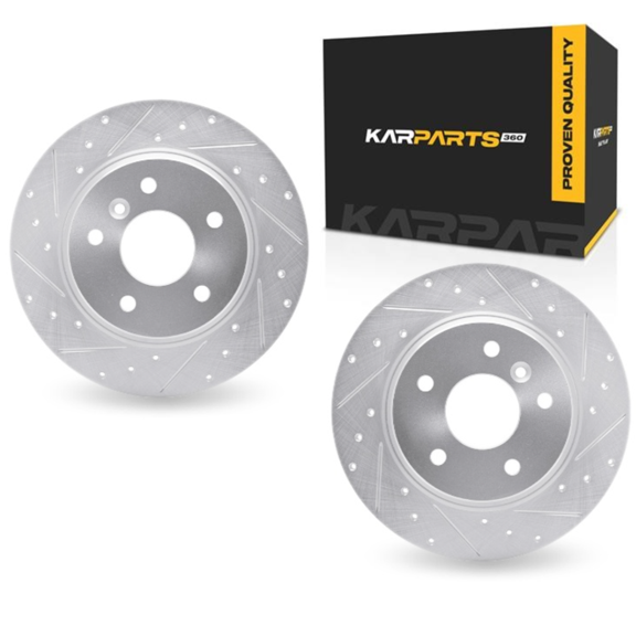 KarParts360 For Land Rover Range Rover 1995-2002 Brake Rotor Set | Silver