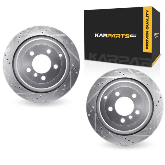 KarParts360 For Land Rover Range Rover 2006-2012 Brake Rotor Set | Silver