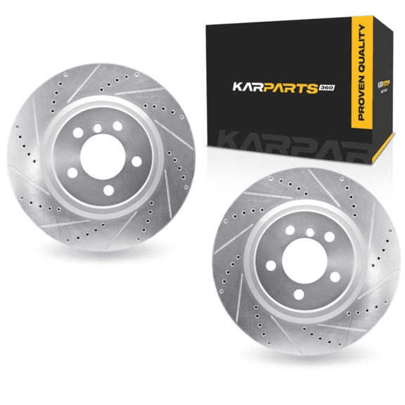 KarParts360 For Land Rover Range Rover 2006-2012 Brake Rotor Set | Silver