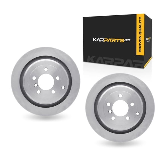 KarParts360 For Land Rover Range Rover 2006-2012 Disc Brake Rotors | Rear | Set Of 2 | Cast Iron Material