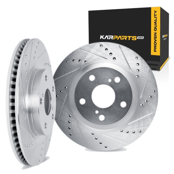 KarParts360 For Land Rover Range Rover 2010 2011 2012 Brake Rotor Set | Silver