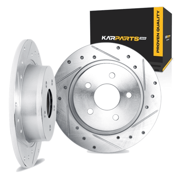 KarParts360 For Land Rover Range Rover Evoque 2016 2017 2018 2019 Brake Rotor Set | Silver