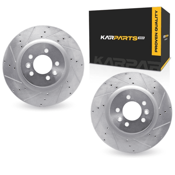 KarParts360 For Land Rover Range Rover Sport 2008 Brake Rotor Set | Silver