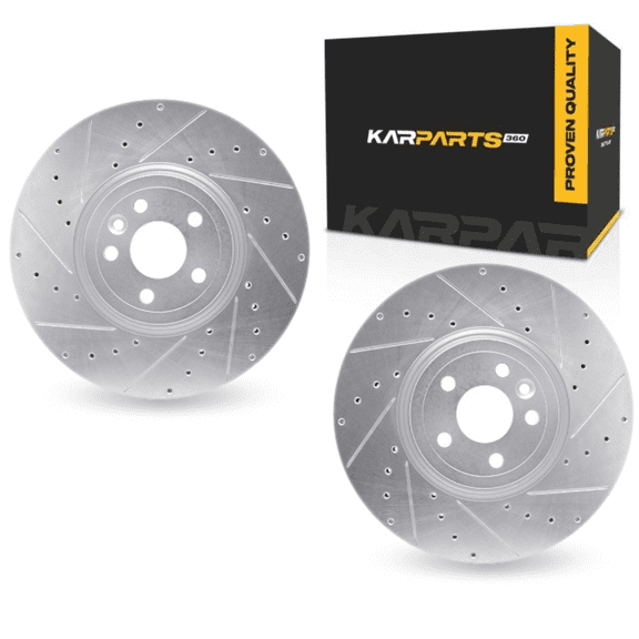 KarParts360 For Land Rover Range Rover Velar 2018 2019 2020 Brake Rotor Set | Silver