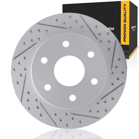 KarParts360 For Lexus GX550 2024 2025 2026 Brake Rotor | Drilled And Slotted | 97 Millimeters / 3.82 Inches Center Hole Diameter
