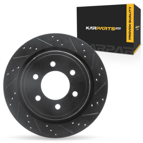 KarParts360 For Lincoln Mark LT 2012 2013 2014 Brake Rotor Passenger Side | Rear | Cast Iron Rotor | Black | Vented Rotor