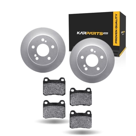 KarParts360 For Mercedes-Benz 190E 1990 1991 1992 1993 Brake Set Rear | Plain Rotor Style | Performance / Racing Driving Style