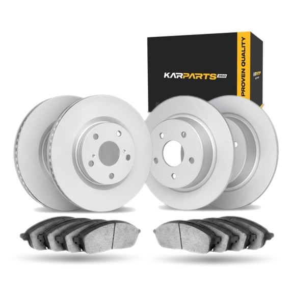 KarParts360 For Mercedes-Benz C280/C350 2006 2007 Brake Set Front and Rear | Performance/Racing Driving Style | 1-Piece Rotor Construction