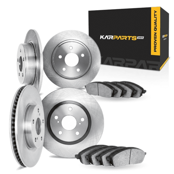 KarParts360 For Mercedes-Benz CLS550/CLS63 AMG 2007 2008 2009 Brake Set Front and Rear | Excluded Calipers | Plain Rotor Style