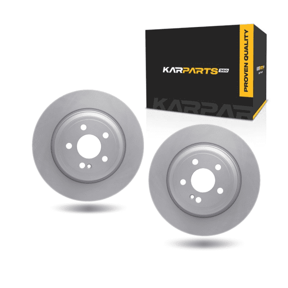 KarParts360 For Mercedes-Benz GLE350 2020 21 22 23 24 2025 Brake Rotors Rear | Plain Rotor Style | Cast Iron Material