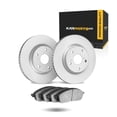 thumbnail image 1 of KarParts360 For Mercedes-Benz SL500/SL600 2003-2009 Brake Set Rear | Plain Rotor Style | Performance / Racing Driving Style, 1 of 4