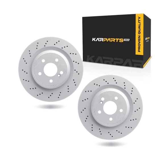 KarParts360 For Mercedes-Benz SL65 AMG 2009 2010 2011 Brake Rotors Rear | Cast Iron Material | Plain Rotor Style