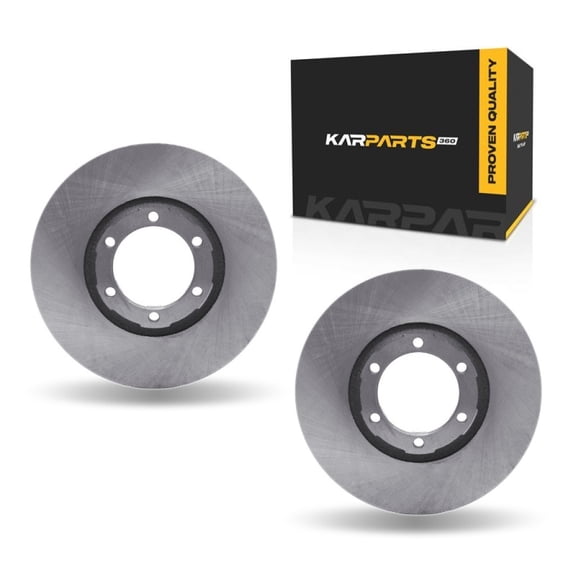 KarParts360 For Mitsubishi Mighty Max 1990-1996 Brake Rotor Set Front | Cast Iron | Rotors Only Design | 1-Piece Construction