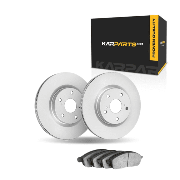 KarParts360 For Nissan 350Z 2009 Brake Set Front | Cast Iron | Vented | 5 Lug | Plain Rotor | 4.41 Inches Bolt Circle | Performance/Racing