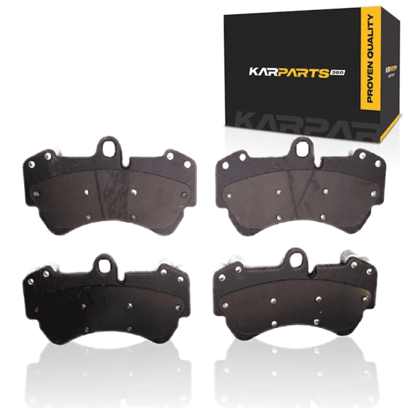 KarParts360 For Porsche Cayenne 2008 2009 2010 Disc Brake Pads | Ceramic | Electronic Pad Wear Sensor | 100 Millimeters / 3.94 Inches Inner Height