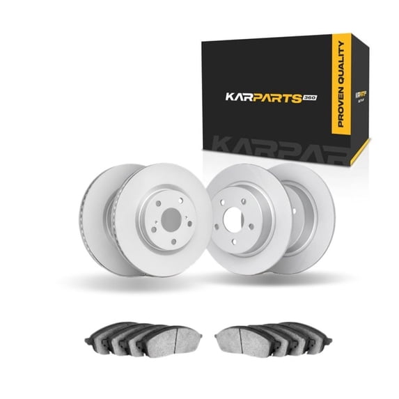 KarParts360 For Saab 9-3 2003 Brake Set Front And Rear | Cast Iron | Plain Rotor | Performance/Racing